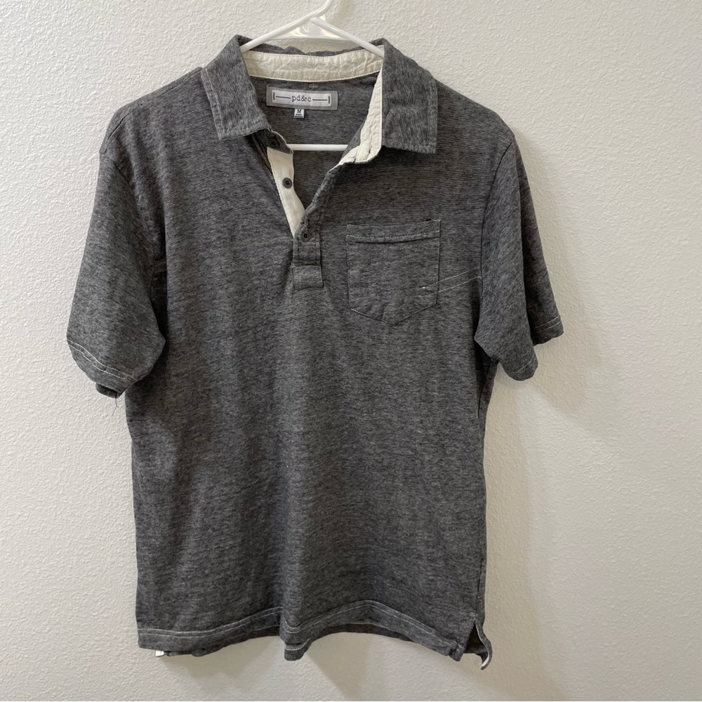 Pd&c polo shirt gray medium